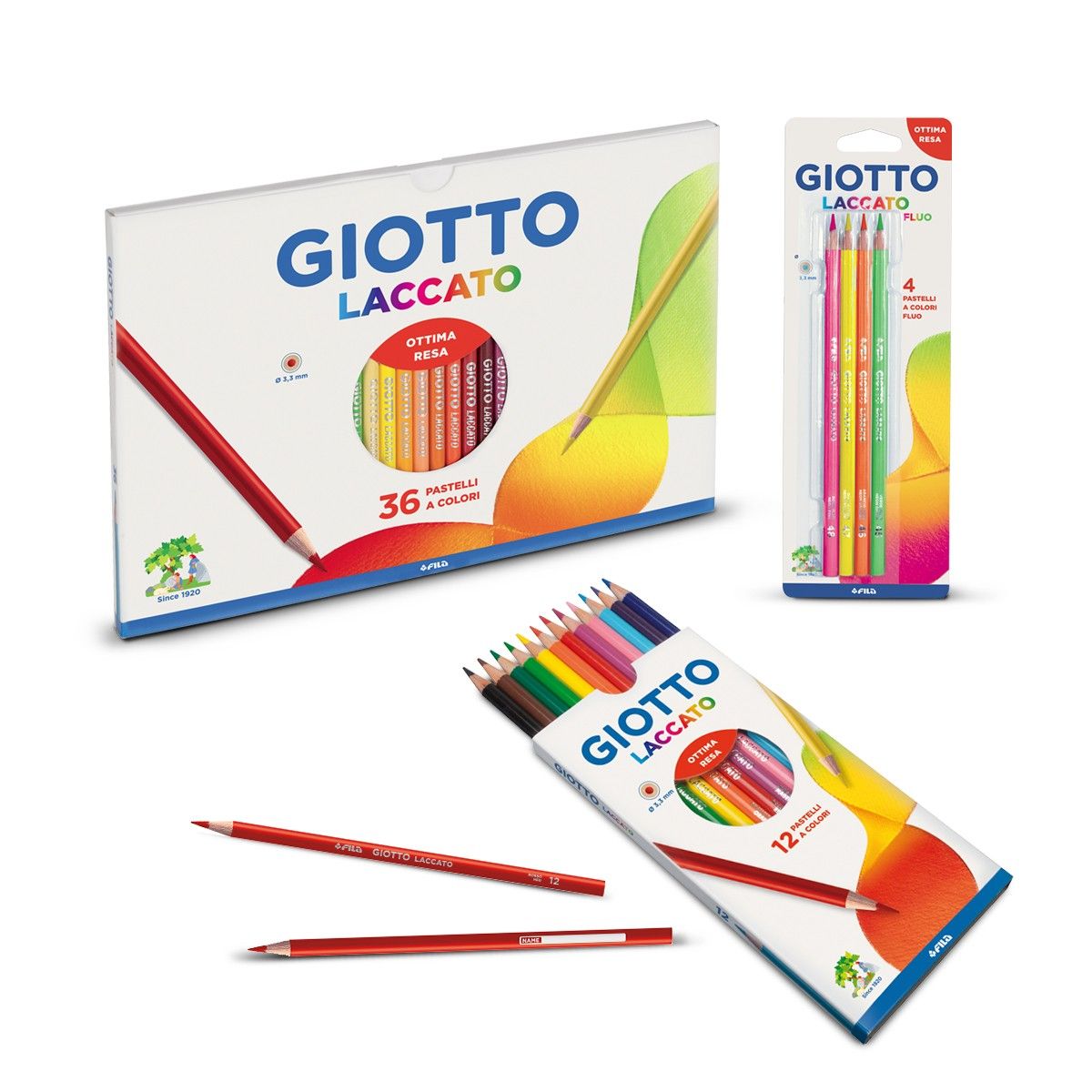 Pastelli - laccato - diametro mina 3,80 mm - colori assortiti - Giotto -  barattolo 84 pezzi - Tecnoffice