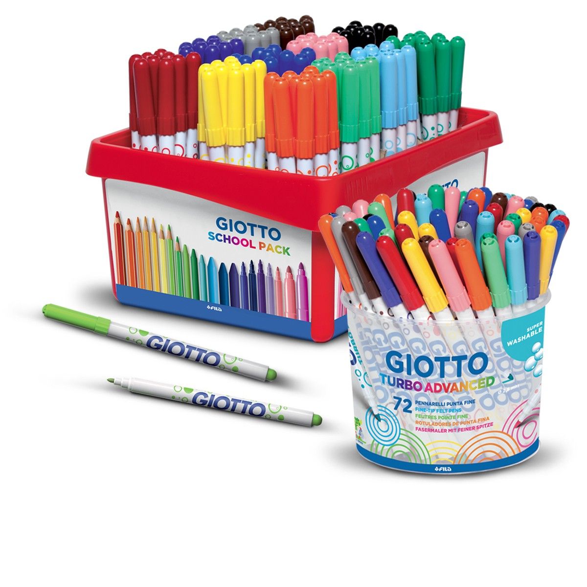 Giotto Turbo Color Felt Tip Pens Party Set x 12