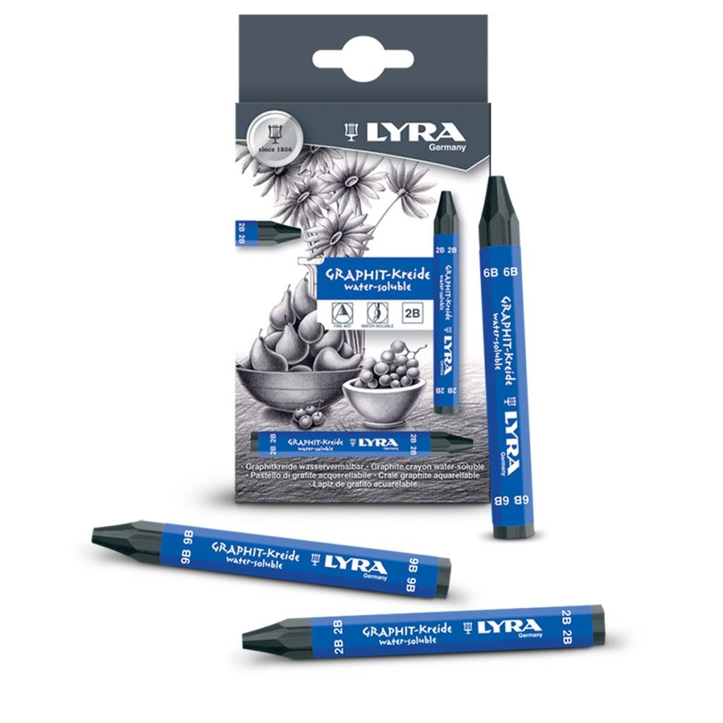 Lyra Graphite Crayon, Water-Soluble, 6B