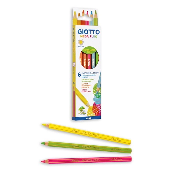 GIOTTO be-bè Wax Crayons, 10 Assorted Colours Pack, Large, Perfect for  Young Kids