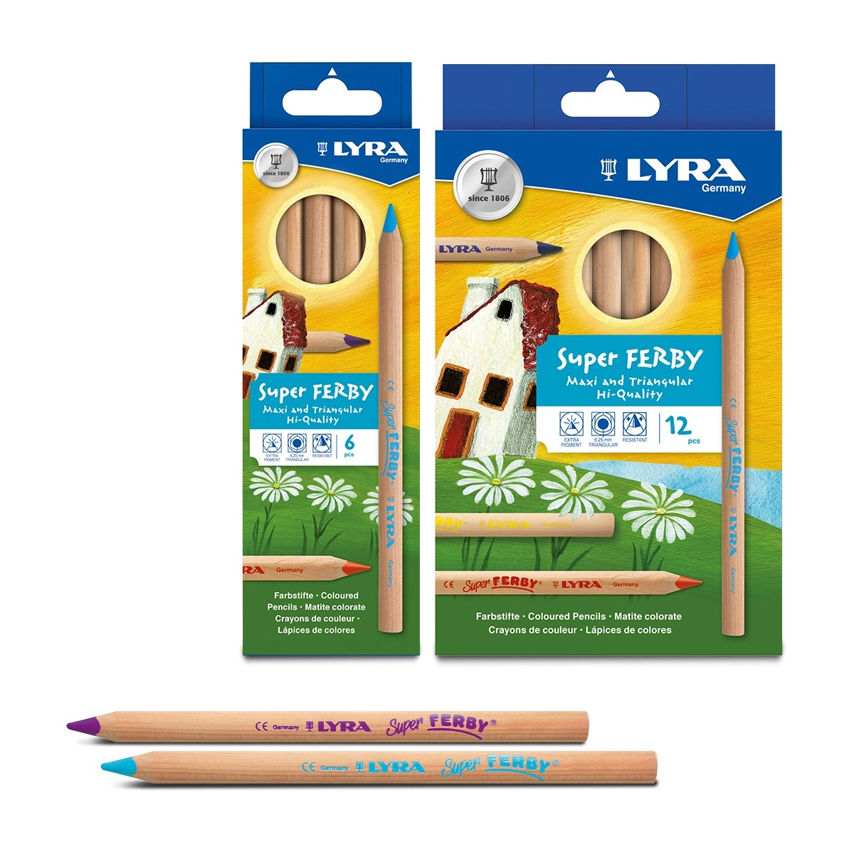 Lyra Rainbow Pencil - Super Ferby, Triangular - Alder & Allouette Box of 12, Super Ferby