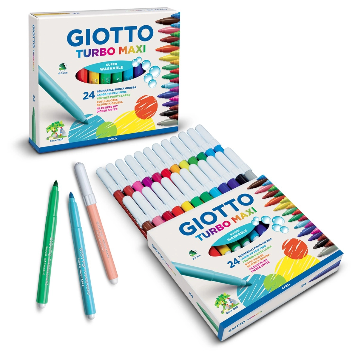 Watercolor Brush Pens GIOTTO TURBOCOLOR Markers Ld Washable Safe